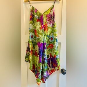 Anthropologie floral colorful, handkerchief, scarf, dress/bathing suit cover-up